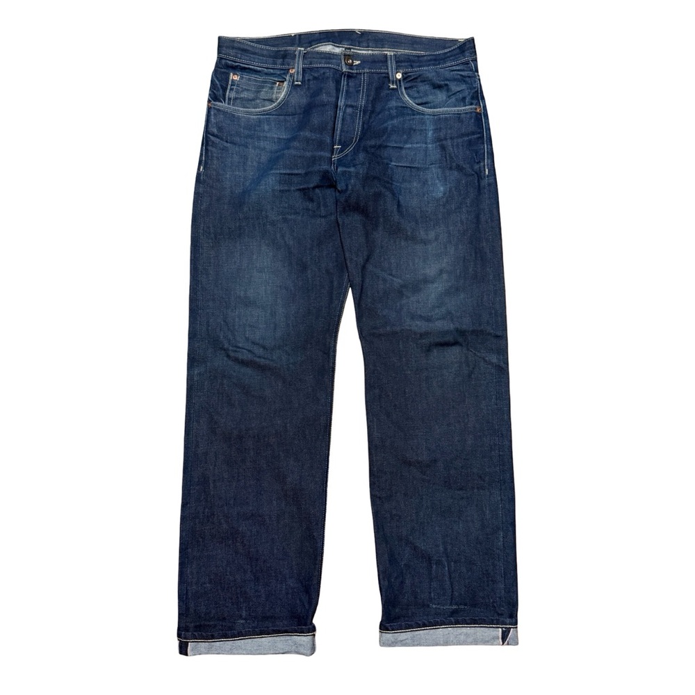 Mens Dyer & Jenkins Dark Wash Selvedge Made In USA Blue Jeans Size 36x34